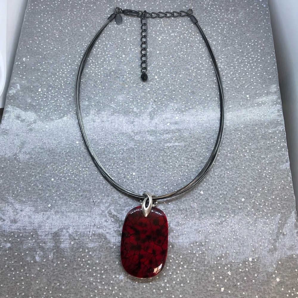 Dramatic Cord Necklace with Pendant